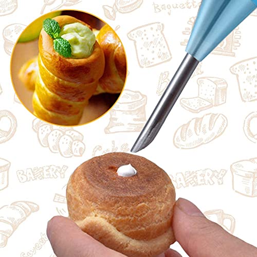 VolksRose Set of 35 Cream Horn Mold, Cannoli Forms Tubes Kit, Stainless Steel 16pcs Cone Shaped and 12pcs Tubular Shaped Baking Molds for Danish Pastry Lady Lock Form Cream Roll Croissant