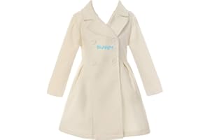 BluNight Collection Girls Dress Coat Long Sleeve Button Pocket Long Winter Coat Outerwear 2-14