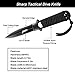 BOffer Scuba Diving Knife Double Edge - Black Fixed Blade Tactical Sharp knives with Edge Line Cutter,Sawing Edge,Nylon Sheath,Leg Strap for Divers Dive,Snorkeling,Hunting,Survival Rescue (Black)