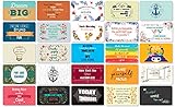 Hearty Cardy 25 Beautiful Designed Full Rich Colored Complimentary Motivational Quote Cards, Thick Stock Paper, Back of Card is Smooth and Matte so you can Write your Personal Message (Mint Edition)