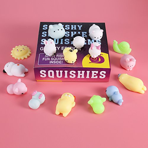 16 Pcs Mochi Squishy Toys,Outego Party Favors for Kids Mochi Squishies Mini Squishys Mini Squeeze Funny Toy Soft Stress and Anxiety Relief Toys Random Color