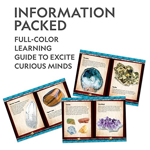 Discover with Dr. Cool Mine for Gems Dig Kit - Excavate 15 Real Gemstones & Crystals Including Amethyst, Tiger's Eye & Quartz, Great Stem Science Kit for Boys & Girls
