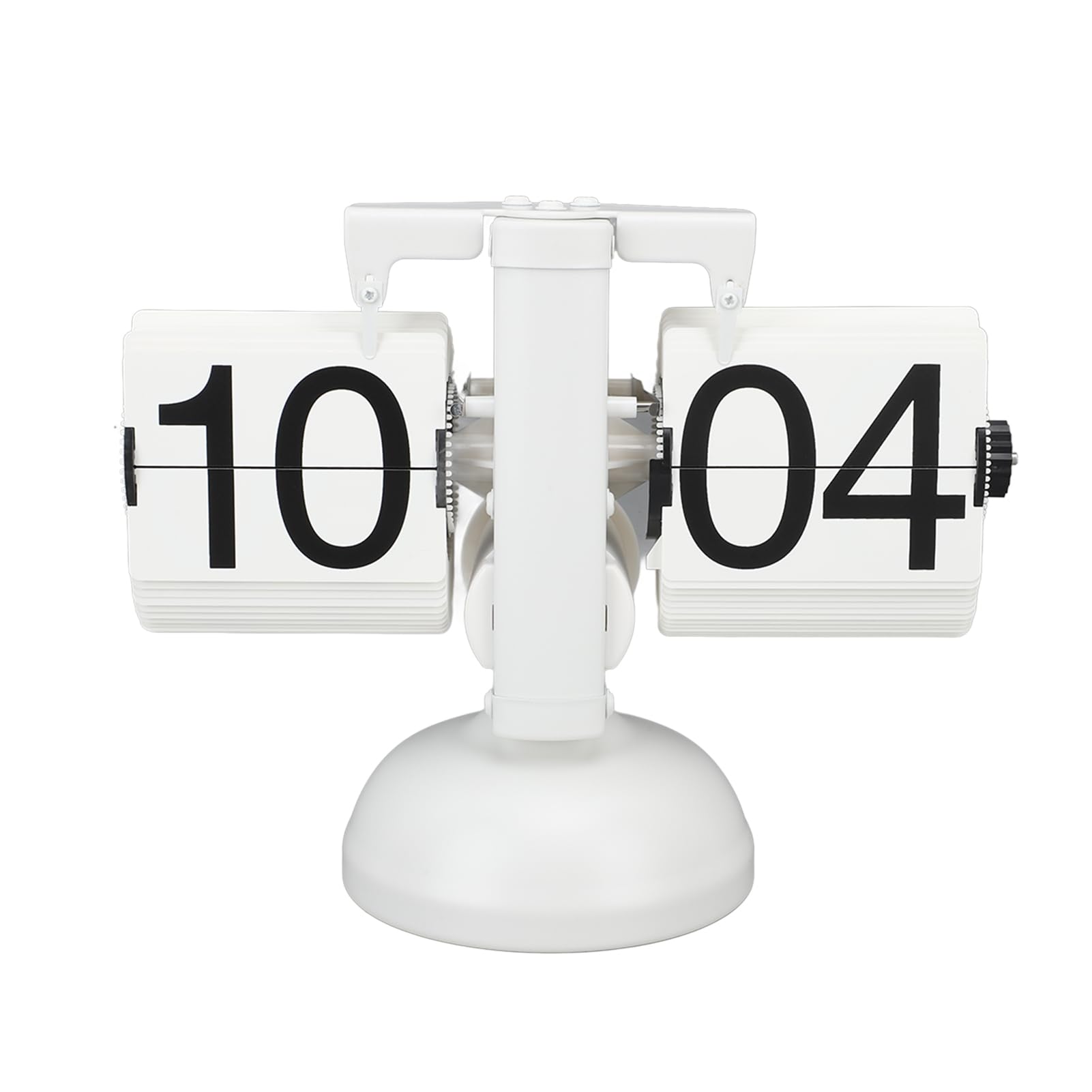 Flip Clock, Large Number Tabletop Retro Flip Clock Mechanical Flip Clock Digital Flip Down Clock Desk Clock for Home Livingroom 24 Hours (All White)