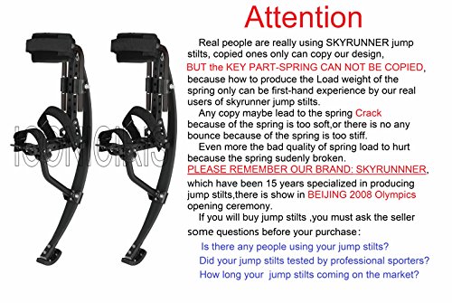 Skyrunner 2018 New Model Jumping Stilts POGO Stilts Kangaroo Shoes Bouncing Spring Stilts Men Women Fitness Exercise Black (Load Weight:70-80KG/154-176LBS)