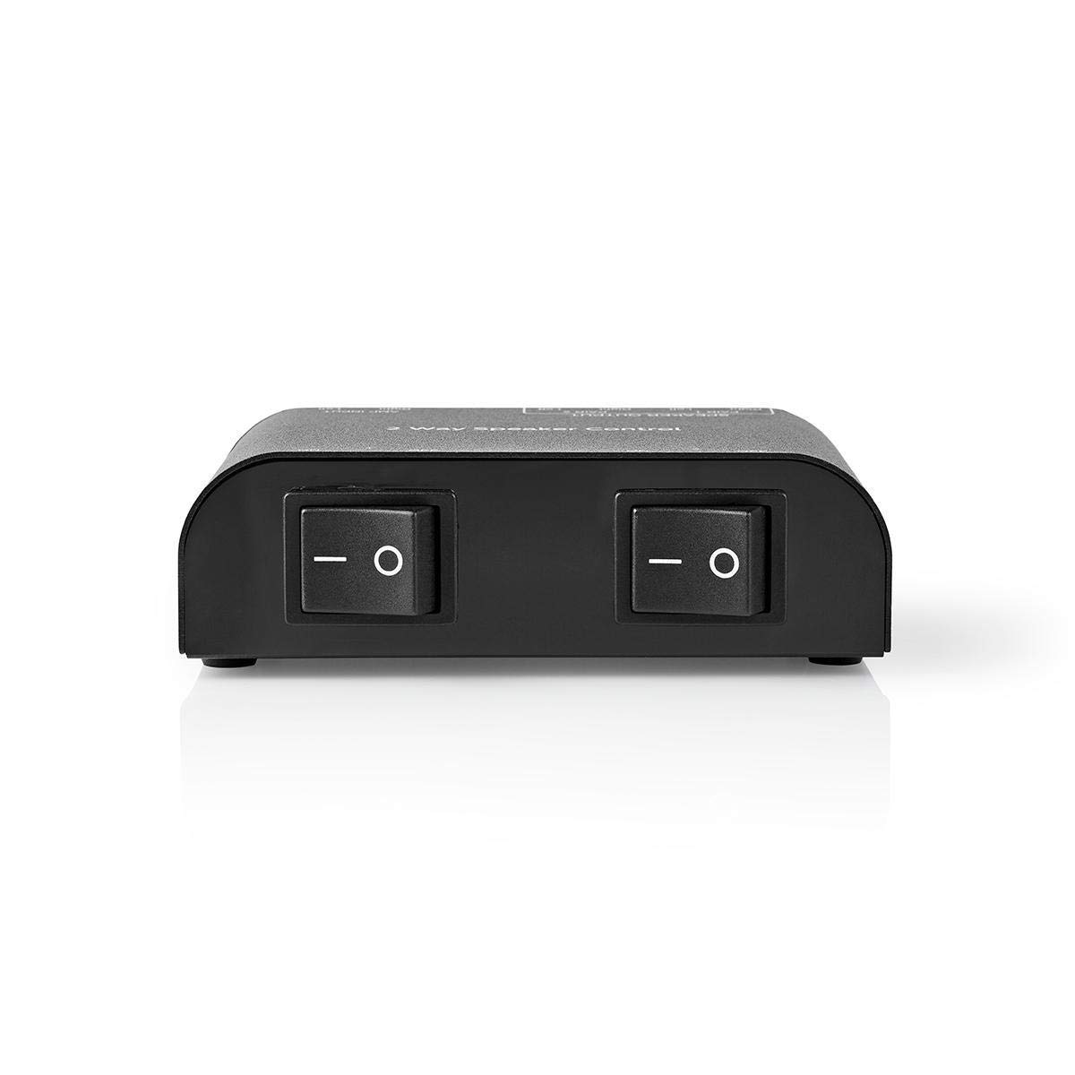 Nedis 2 Way Speaker Switcher Selector Box with Terminal Clamp Connectors 150W Switchable, Black