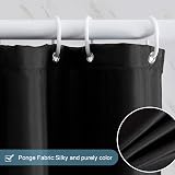 Furlinic Shower Curtain Anti Mould Resistant 100x200cm Black Polyester view 3