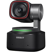 OBSBOT Tiny 2 4K Webcams，com controle de voz PTZ, rastreamento AI