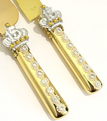 Mis Quince Anos Sweet 15 Cake Knife and Server Birthday Quinceanera Set