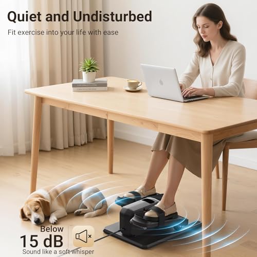 Elliptical Machine, آلة بيومية, Under Desk Ellipse, Leg Exerciser for Senior, Quiet and Compact Electric Seated Pedal Exerciser, for Home with Display Monitor, Remote Control and 12 Adjustable Speeds