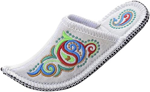 Curly Niece Unisex Natural Felt Handmade White Slipper 7 B(M) US Women