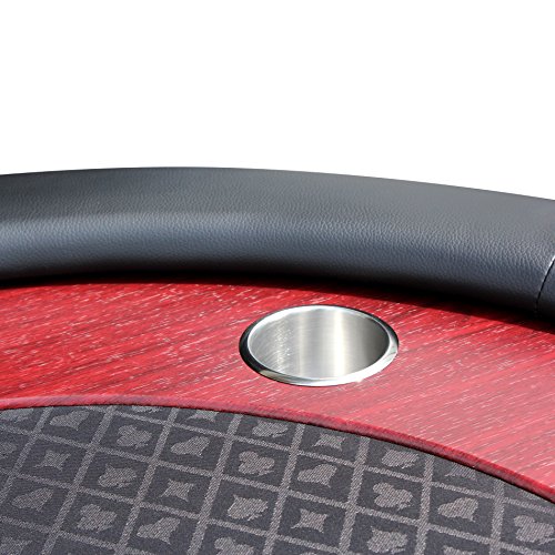 IDS Poker 96" Classic Luna Poker Table Black Speed Cloth Racetrack Chip Tray DropBox Wooden Legs
