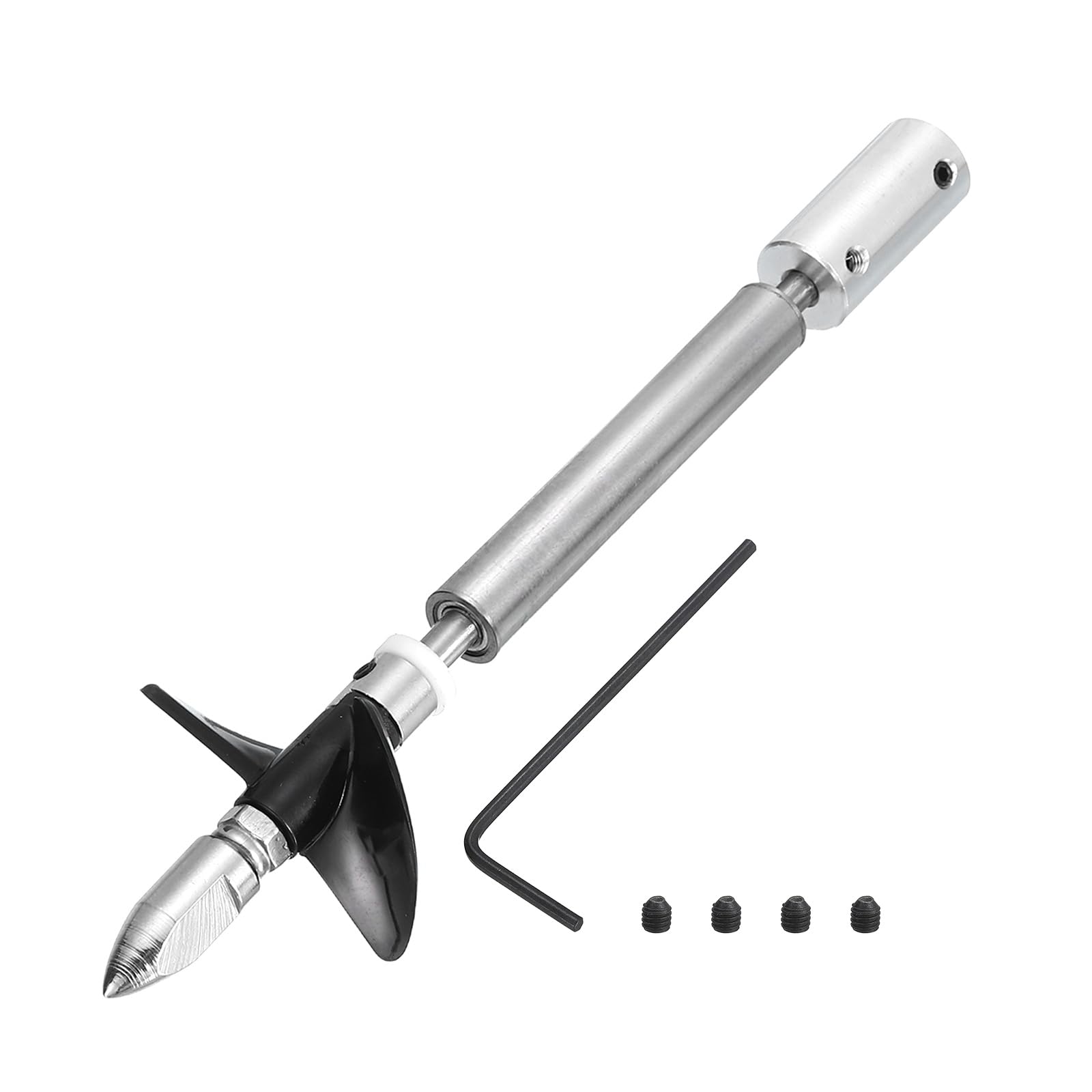 sourcing map Drive Shaft W Propeller and Coupling Joint for RC Boat Coupler Assemble Kit, L100mm Shaft, L25mm Sleeve, D36mm Two Propeller, Fit for 6 mm Motor Shaft