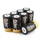 Odec D Cell Rechargeable Batteries, 8-Pack 10000mAh Deep Cycle NiMH Battery