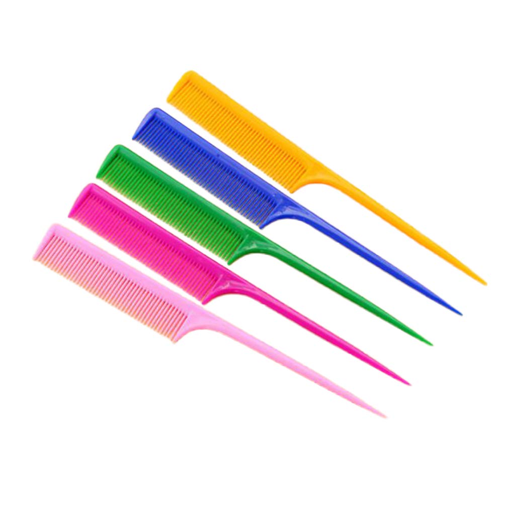 Beaupretty 5pcs Tail Comb Styling Comb Plastic Anti Static Heat Resistant Teasing Salon for Making Modelling Salon Home Random Color