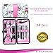 12pcs Stainless Steel Manicure and Pedicure Tool Set w/Rose Case by Drs Pro Choice. Best for Travel or Everyday Nail Maintenance Care. Suitable For Manicure Set for Women and Teens