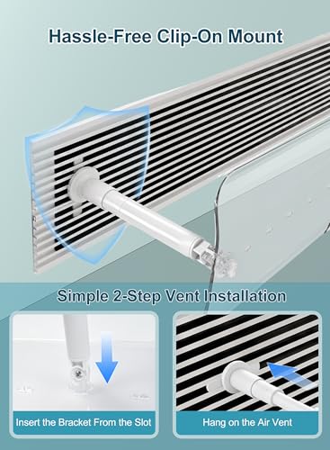 Necomi Central Air Conditioning Ceflector, Adjustable Size Split Air Conditioner Deflector, Transparent Panel عاكس هواء مكيف سبليت, Min 60cm Max 100cm, Fit for Central Air Deflector Grilles