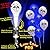 Checkered Flag White Balloons Blue Lights 10 Pack