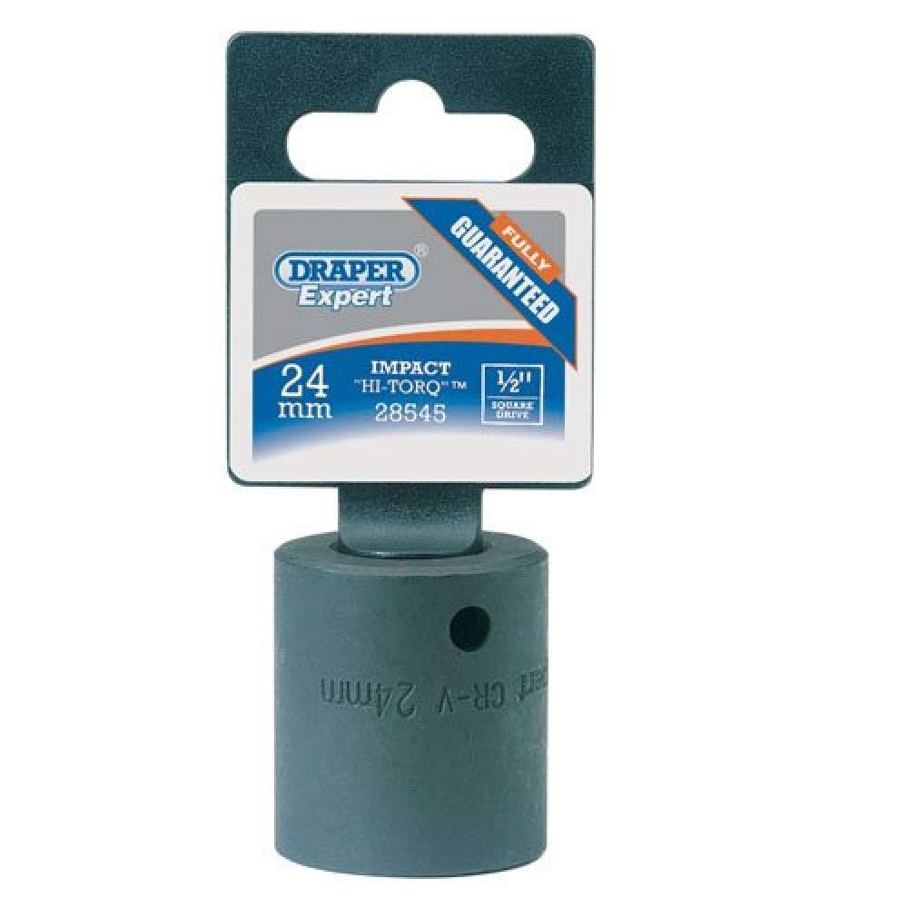 Draper 28545 Expert Impact Socket, 1/2" Square Drive, 24mm , Blue