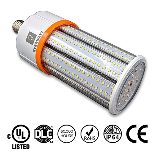 40W LED Corn Light Bulb, Standard E26 Base, 5479 Lumens, 4000K, IP64 Waterproof Outdoor Indoor Area Lighting, Replacement for Metal Halide HID, CFL, HPS