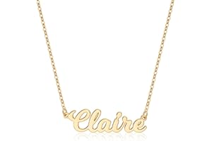 Ursteel Custom Name Necklace Personalized, 14K Gold Plated Personalized Name Necklace Dainty Name Plate Necklace Jewelry Personalized Gifts for Women Teen Girls