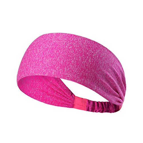 Nacome Sports Headband Workout Hair Band Stretch Elastic Yoga Running Headwrap Hair Band (Hot pink)