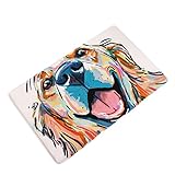 LANGUGU Home Garden Non-Skid / Slip Rubber Back Kitchen Mat Bath Rug Entrance Mat Golden retriever Dog Watercolor Machine Washable Indoor Outdoor Hallway Carpet
