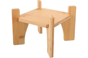 BESTYASH Wood Base 20cm Square Wooden Beverage Dispenser Stand Versatile Fish Tank Holder for Indoor Drink