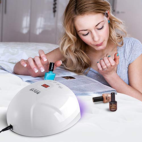 image for SOLVE 48W Nail Lamp, Portable LED UV Nail Light Nail Dryer with 4 Time