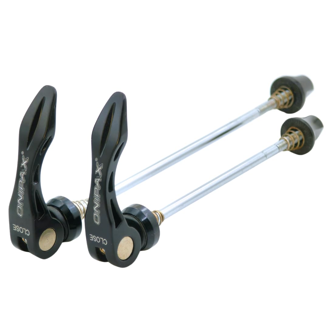 ONIPAX Quick Release SKEWERS RED/Black MTB Road Bicycle 1 Pair (Black)