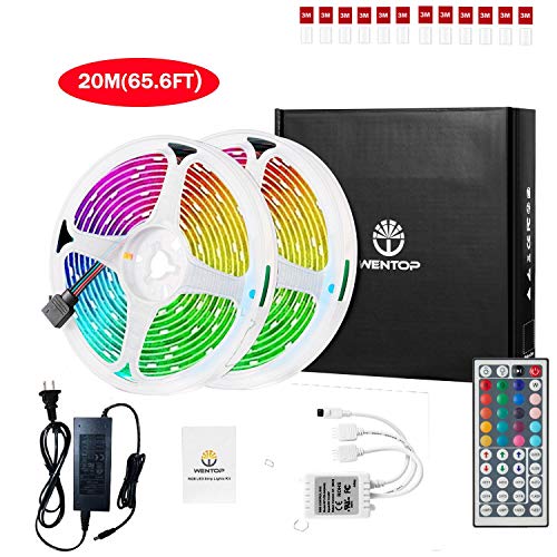 WenTop Led Strip Lights Kit 65.6ft(20M) 5050 SMD RGB Flexible LED Tape