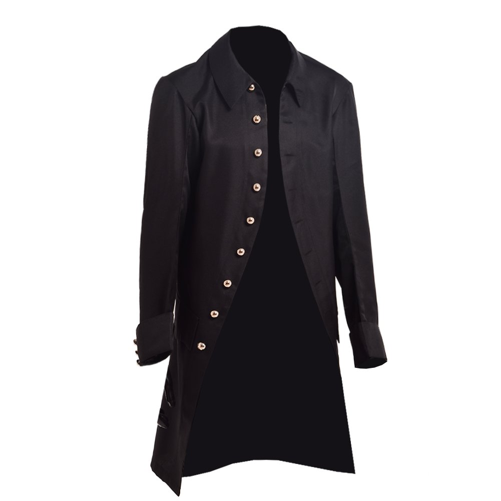 BLESSUME Steampunk Jacket Victorian Men Colonial Frock Coat (L)