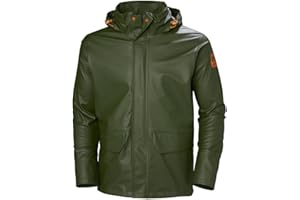Helly-Hansen Workwear Gale Mens Rain Jackets Waterproof With Hood Made from Heavy-Duty Polyurethane on Polyester Knit