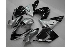 For Kawasaki Fairings Ninja ZX-10R 2004 2005 ZX10R 04 05 ZX 10R Silver Black Motorbike Aftermarket Kit Complete Fairing (Inje