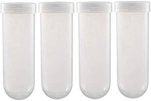 uxcell 10 Pcs 100ml Plastic Centrifuge Tubes with Screw-on Cap, Polypropylene Graduated Micro Centrifuge Tube, Round Bottom, 