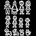 12 Stick Figure Family Your Stick Figure Family Pet Cat Dog Stickers for Car Windows Bumper Phone Notebook Vinyl Decal