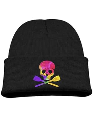 Color Skull Rowing Kid's Hats Winter Funny Soft Knit Beanie Cap, Unisex