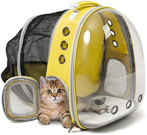 ZolooPet Cat Backpack Carrier, Famous TikTok Cat Carrier, Dog Backpack Carrier, Up to 18 Lbs, Expandable Optional, Space Capsule Transparent Clear Bubble Pet Carrier for Hiking Camping Travelling