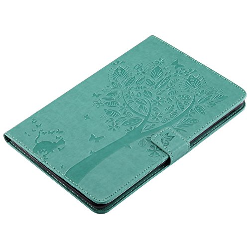 iPad Mini 2 Mini 3 Case, LittleMax(TM) Lightweight PU Leather Flip Stand Embossed Cat & Tree Case Smart Cover with Auto Wake / Sleep for Apple iPad Mini 3/2/1 [One Free Stylus Pen]-#2 Green - Thumbnail 4