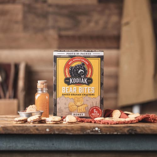 KODIAK GRAHAM CRACKER SNACKS, HONEY, HIGH PROTEIN, 100% WHOLE GRAINS, (PACK OF 1)