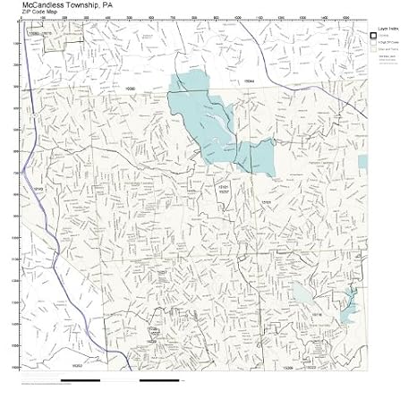 Amazon.com: ZIP Code Wall Map of McCandless Township, PA ZIP Code Map