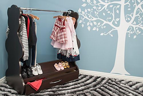 Ace Baby Furniture Bear Mobile Dress-Up Clothes and Shoe Organizer, Espresso Wenge