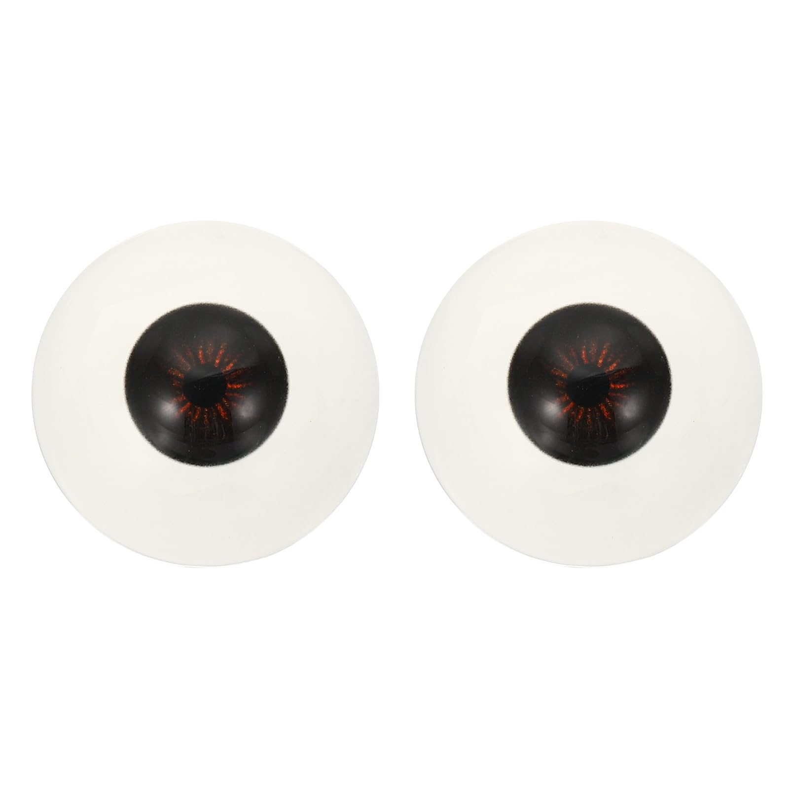PATIKIL 32mm Doll Eyes,1 Pair Realistic Acrylic Eyes Plastic Half Eyeballs for Dolls Masks Halloween Props Art Craft, Brown Black