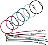 bayite BYT-WKC-4INP12 4 Inches Key Rings Stainless Steel Wire Keychains Cable Heavy Duty Luggage Tags Loops Tag Keepers 2mm Twist Barrel Pack of 12