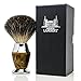 Maison Lambert 100% Black Badger Bristle, Horn imitation Handle Shaving Brush - Perfect gift for wet shavers for christmas, birthday or fathers day!
