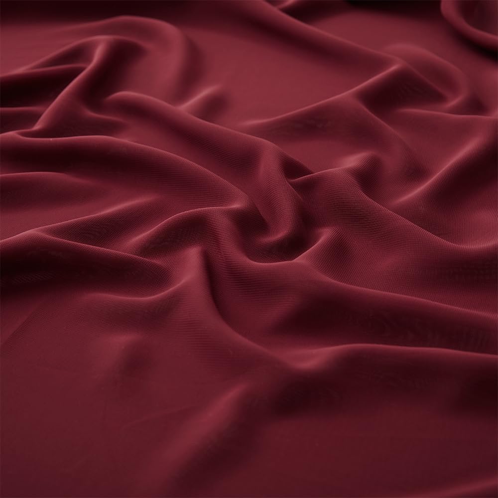 MaiMaiSuan 60" Wide Wine Red Chiffon Fabric by The