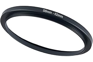 GZNLY 58mm to 62mm Step-up Adapter Rings for Camera Lens Filter Adapter Black Metal Step Down Filter Ring Step-Up Lens Adapter Ring for Filters (58mm-62mm), (NLY001)