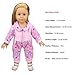 HappyBB 2 PCS Baby Doll Clothes Fits 16 inches American Girl Doll - Pink Printed Romper & Pink Stripes Romper with Hat