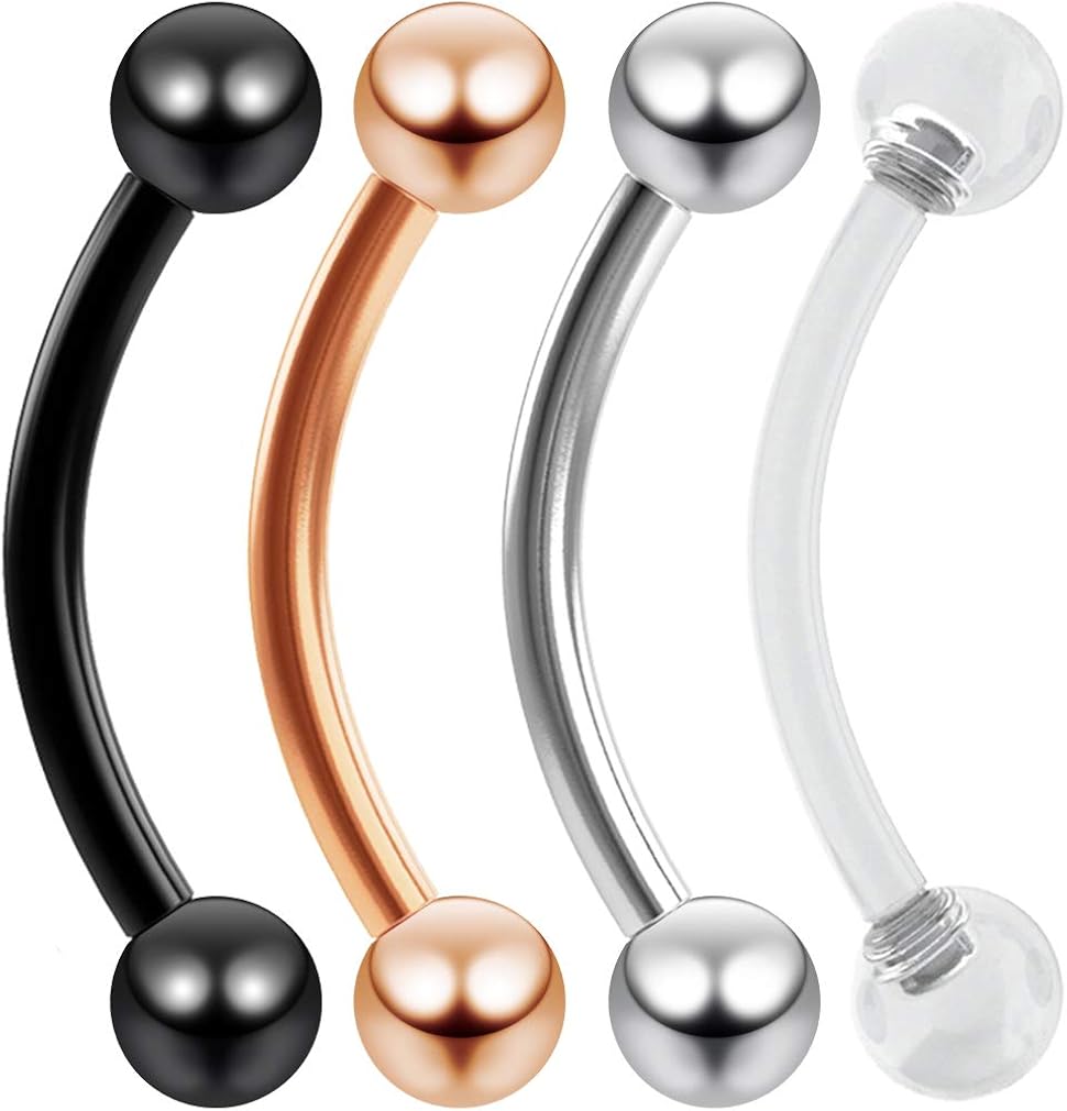 Bling Piercing 3pc 16g Vertical Labret Curved