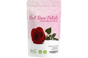 SOLO THERAPY Red Rose Petals 4 oz, Dried Rose Petals, Rose Tea, Pétalos de Rosas Rojas, Cosmetics, Food Grade, Food Decorating, Product From Egypt, Packaged in the USA