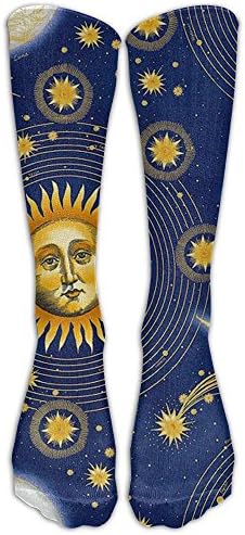 Celestial Midnight Unisex Cotton Pattern Crew Socks Knee High Socks For Boys And Girls